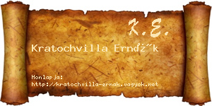 Kratochvilla Ernák névjegykártya